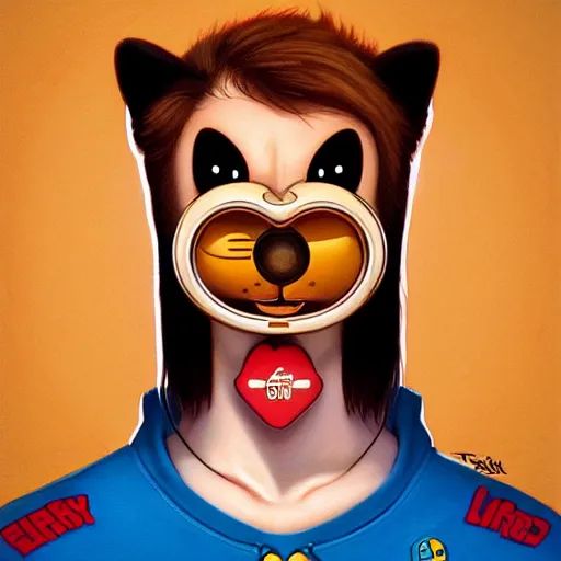 Image similar to lofi garfield portrait, Pixar style, by Tristan Eaton Stanley Artgerm and Tom Bagshaw.