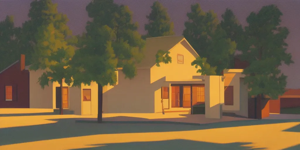 Image similar to motel, summer evening, kenton nelson