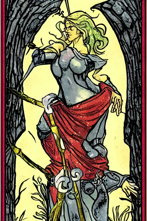 Image similar to tarot card character, fantasy