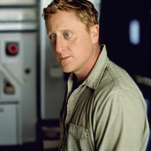 Image similar to color 35mm film still of Alan Tudyk, figure portrait