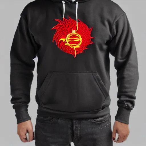 Image similar to china red dragon mark on hoodie