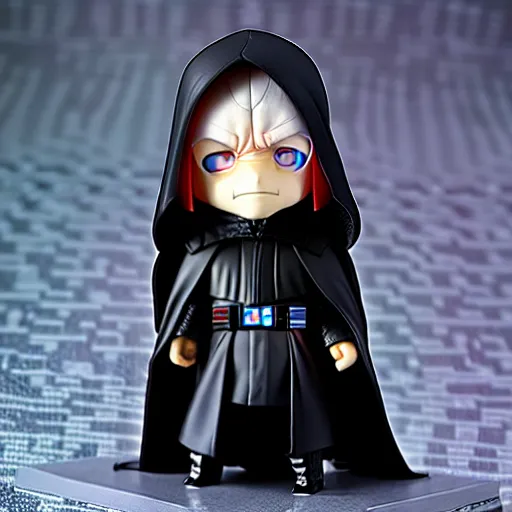 Image similar to nendoroid hooded darth sidious emperor palpatine from star wars, detailed, custom