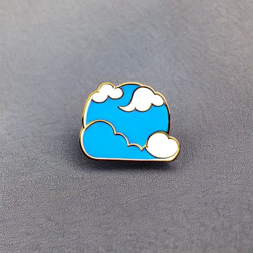 Image similar to clouds enamel pin, style of alumandink