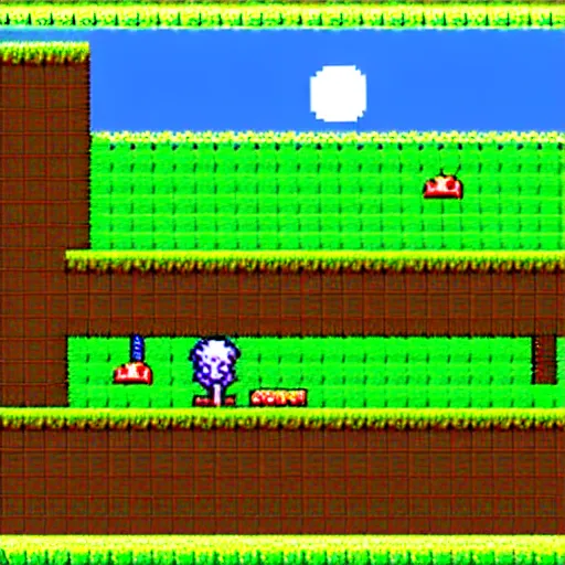 Prompt: ghost spooky landscape platformer game sprite SNES pixel digital art landscape, deviantart