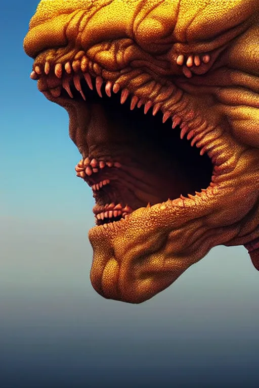 Prompt: hyperrealistic close - up monster! dunes highly detailed concept art eric zener elson peter cinematic hard yellow lighting high angle hd 8 k sharp shallow depth of field, inspired by david paul cronenberg and zdzisław beksinski