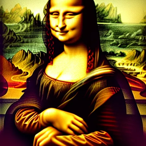 Prompt: mona Lisa smiling