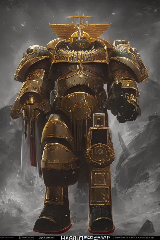 Image similar to armor portrait heros warhammer 4 0 k horus heresy fanart - the primarchs emperor by johannes helgeson animated with vfx concept artist & illustrator global illumination ray tracing hdr fanart arstation zbrush central hardmesh 8 k octane renderer comics stylized