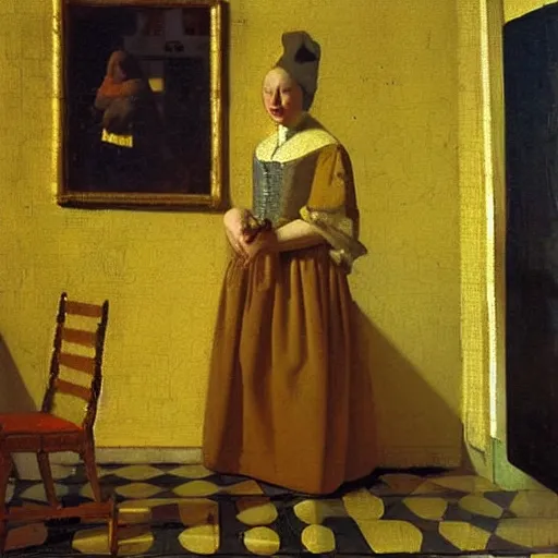 Image similar to vienna state opera house, oil painting by johannes vermeer