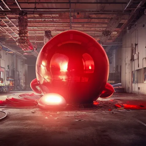 Prompt: a giant mickey mouse head, factory floor, dissected by network executives, octane render, cgstation, 3 d render, very detailed, mindblowing, blood and guts, gritty, cyberpunk, red and cinematic lighting, hyper realism