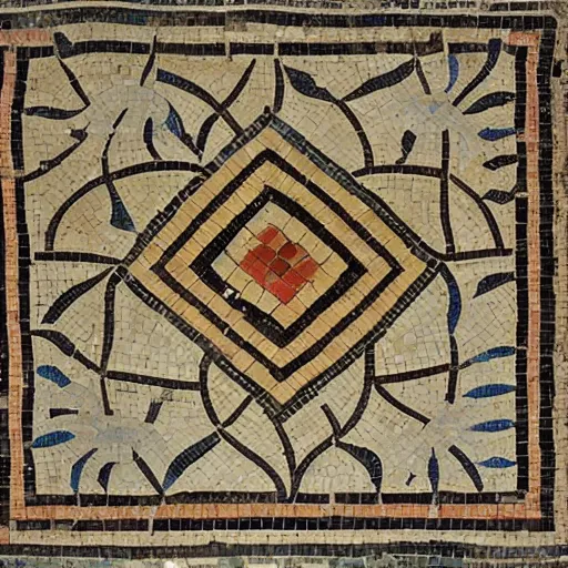 Prompt: roman mosaic of 1 0 0 gecs