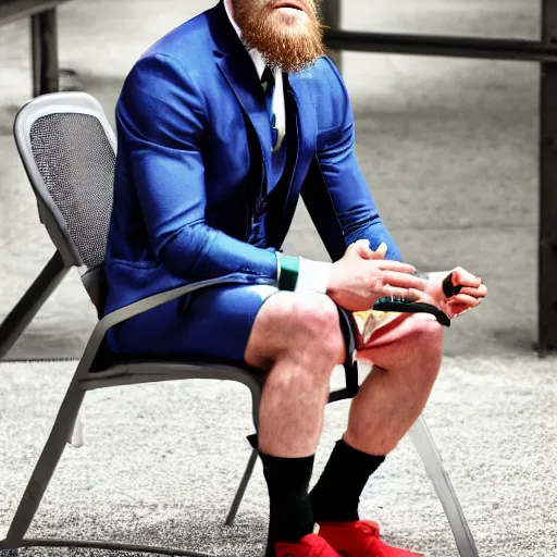 Prompt: conor mcgregor sitting on his chair