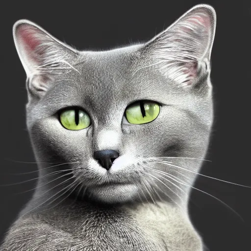 Prompt: a gray cat,ultra realistoc,ultra detailed,4k,award winning photograph,digital art