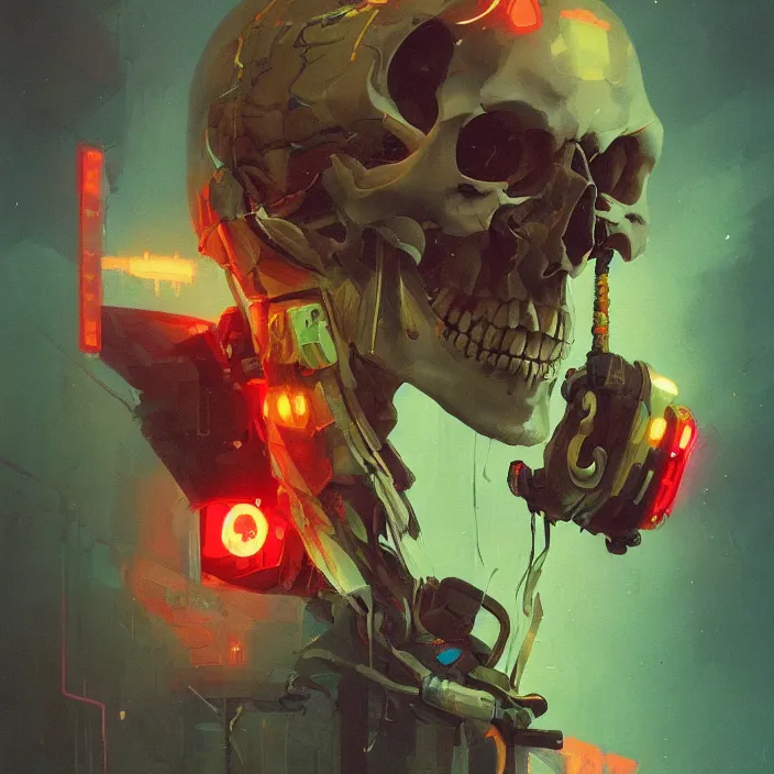 Image similar to a beautiful painting of a cyberpunk skull by sergey kolesov and pascal blanche and greg rutkowski and sachin teng. in style of digital art. colorful comic, symmetry, hyper detailed. octane render. trending on artstation