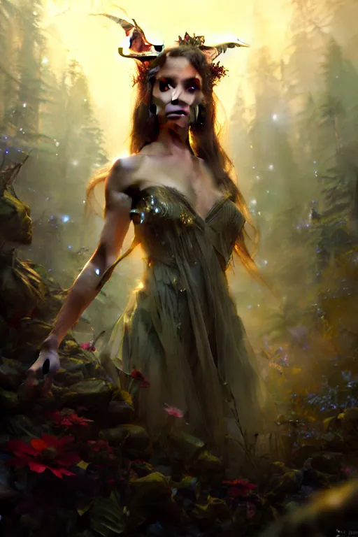 Image similar to cinematic shot of an epic portrait of a fairy dressed in military clothes, shiny skin, beautiful eyes, beautiful, small details, night setting, realistic poster with volumetric light from craig mallism, artgerm, jeremy lipkin and michael garmash, unreal engine, radiant light, detailed and complex environment, digital art, trends at art station, a masterpiece