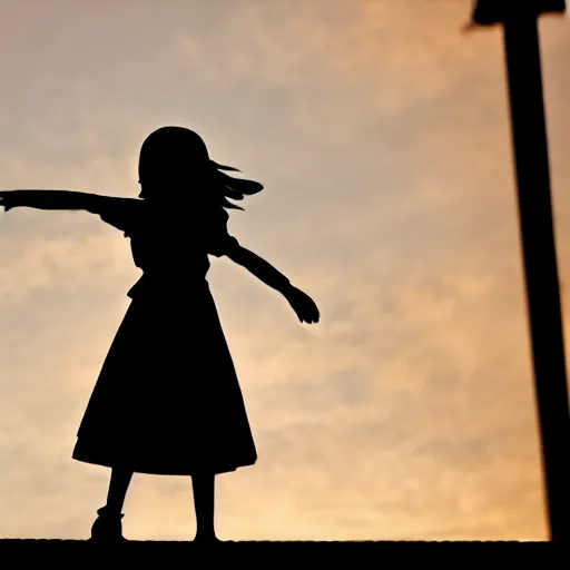 Image similar to photograph of the shadow silhouette of anime girl