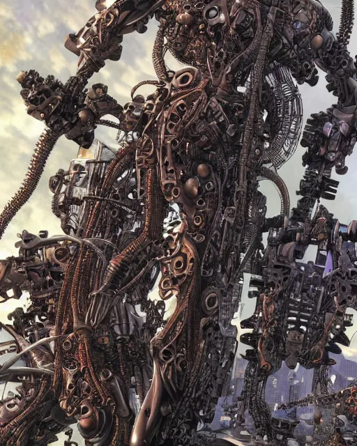 Image similar to matrix by masamune shirow, biomechanical, 4 k, hyper detailed
