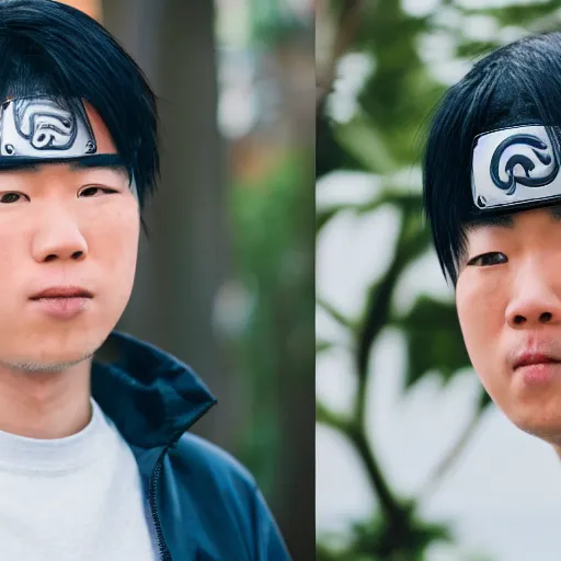 Image similar to portrait photo still of real life naruto, 8 k, 8 5 mm f 1. 8