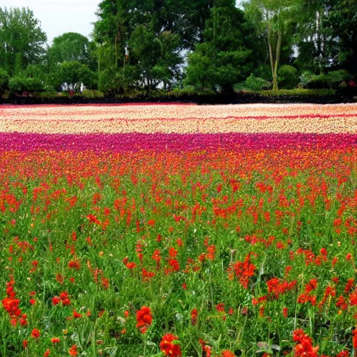 Prompt: a flower field