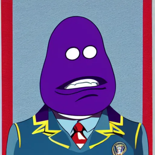 Image similar to Grimace as president