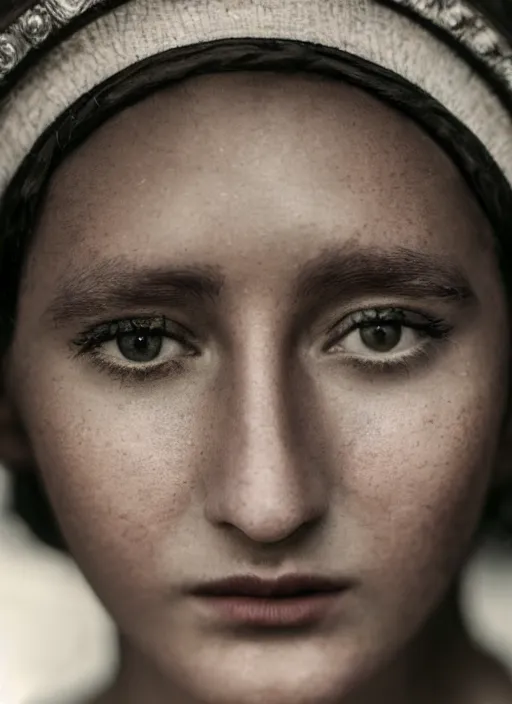 Image similar to 1 9 0 0 s, close up portrait of black eye beauty girl, depth of field, zeiss lens, detailed, symmetrical, centered, fashion photo shoot, by annie leibovitz and steve mccurry, david lazar, jimmy nelsson, breathtaking, 8 k resolution, extremely detailed, beautiful shot, artistic, hyperrealistic, beautiful face, octane render