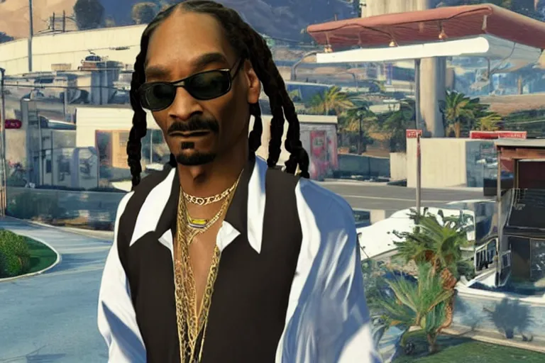 Prompt: snoop dogg on gta 5