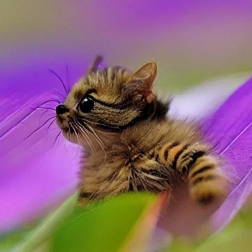 Image similar to photo of world ’ s smallest cat the size of a honeybee