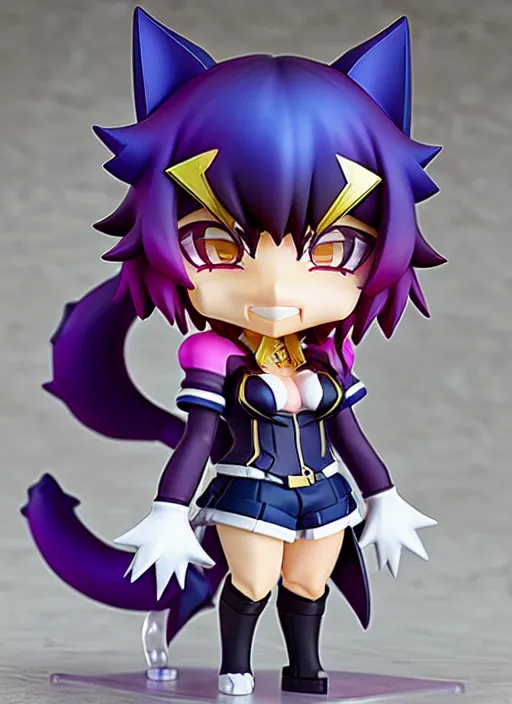 Image similar to chic kda ahri from league of legends nendoroid full body hyperdetalied, hero action pose, osamu tezuka, macoto takahashi, chibi, q posket, 8 k realistic, 3 d, cryengine, exquisite, charming smile, shape focus, symmetrical face, artstation, frostbite 3 engine, cryengine