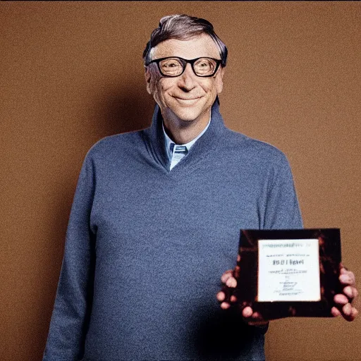 Prompt: bill gates wearing the latest hip hop fashion, award winning photography