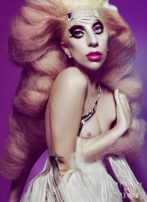 Image similar to lady gaga vogue photoshoot by nick knight editorial studio lighting Highly realistic. High resolution. Highly detailed. Dramatic. 8k.4k.