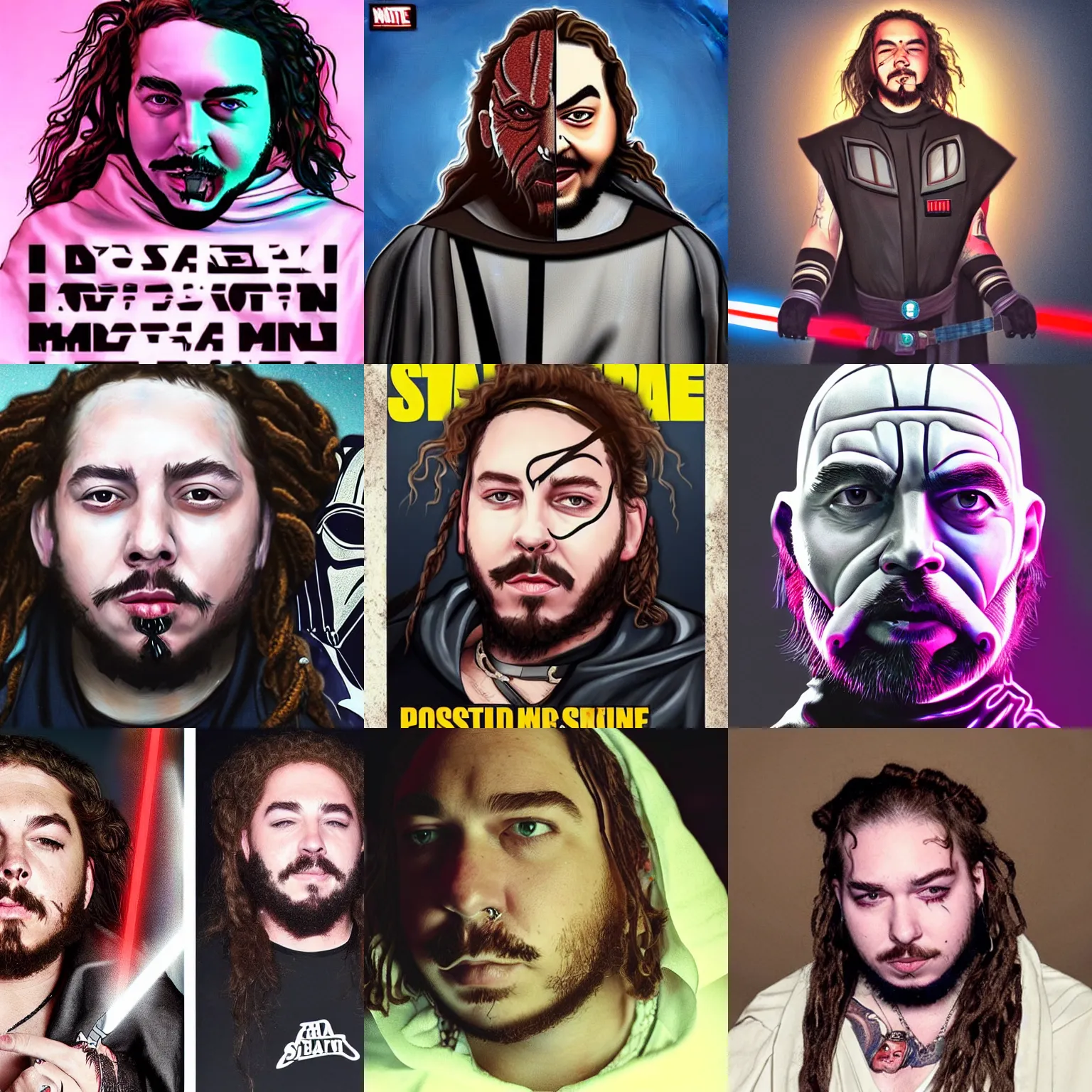 Prompt: Post Malone as a Sith lord