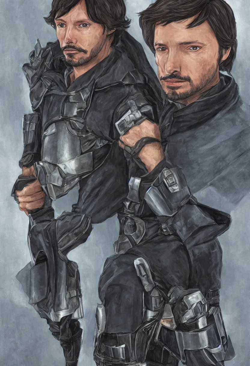 Prompt: cassian andor with new chest armor and gauntlets, by bryan matyas