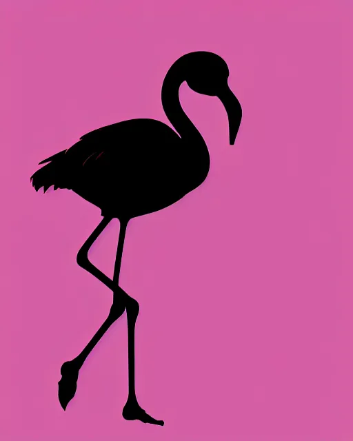 Image similar to silhouette of a flamingo, highly detailed, photorealistic, vector art, 8 k