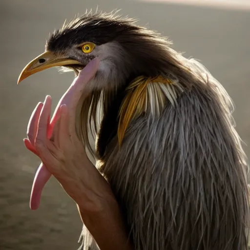 Prompt: kaitlin olson as an ostritch