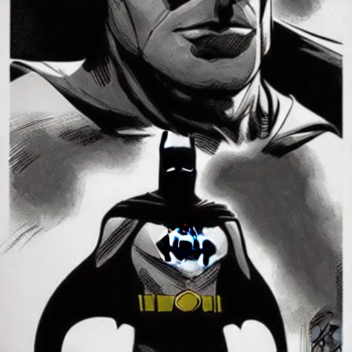 Prompt: style of Rafael Albuquerque comic art, Batman portrait