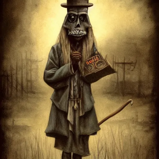 Image similar to papa legba, by john kenn mortensen, horror, dark, digital art, realistic painting, very detailed, character design, trending on artstation