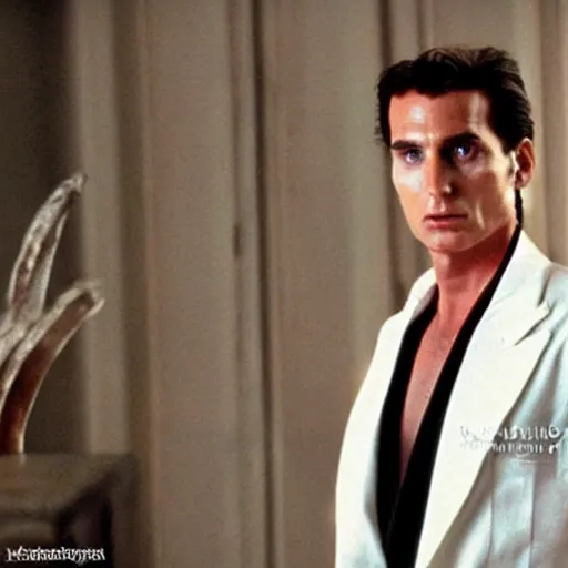 Image similar to Patrick Bateman as a Pharaoh