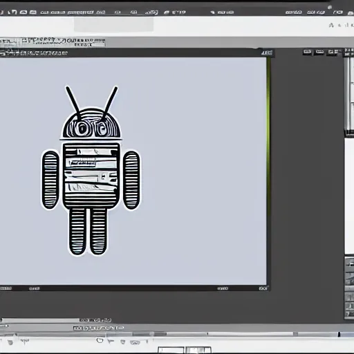 Prompt: autocad drawing of android