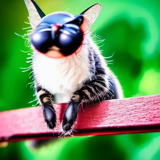 Image similar to a housefly - cat - hybrid, animal photography