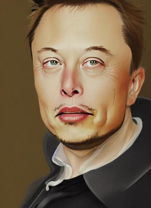 Image similar to elon musk painted by hieronymus bosch, detailed digital art, trending on Artstation