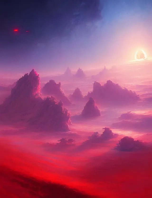 Image similar to ghost above a red sea with clear sky, artwork by tooth wu and wlop and alena aenami and greg rutkowski