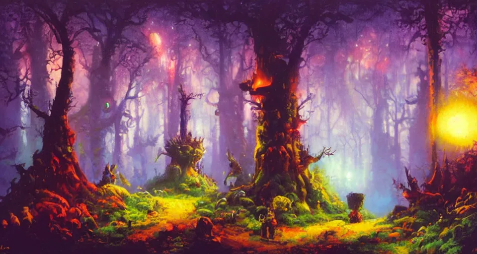 Image similar to Enchanted and magic forest, by PAUL LEHR ,