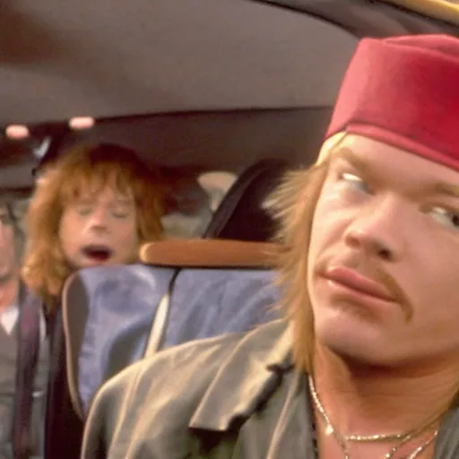 Prompt: axl rose as a guest star on seinfeld, cinematic, highly detailed, realistic, 4 k