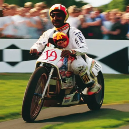 Image similar to Tupac the rapper wins Goodwood festival of speed, picture, magazine, 90s, motion blur