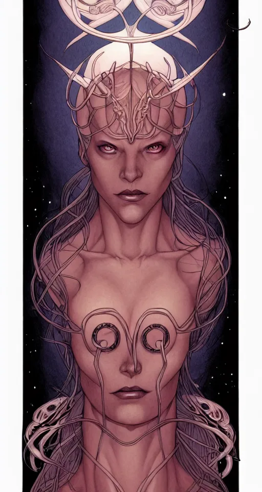 Prompt: comic cover art of an intellect devourer, high fantasy digital illustration, by jenny frison and sana takeda, intricate details, stunning inking lines, flat colors, 4 k, hd, artstation