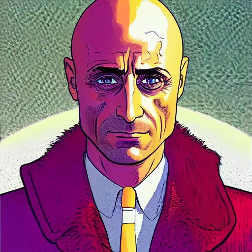 Image similar to mark strong retro minimalist portrait by jean giraud, moebius starwatcher comic, 8 k