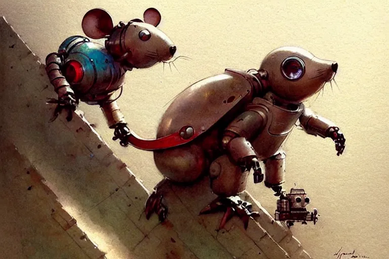 Image similar to adventurer ( ( ( ( ( 1 9 5 0 s retro future robot mouse explorer vehical. muted colors. ) ) ) ) ) by jean baptiste monge!!!!!!!!!!!!!!!!!!!!!!!!! chrome red