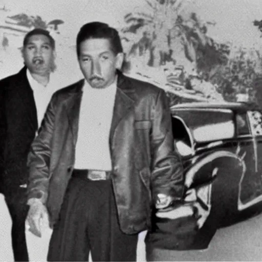 Image similar to walt disney as a cholo with a low rider