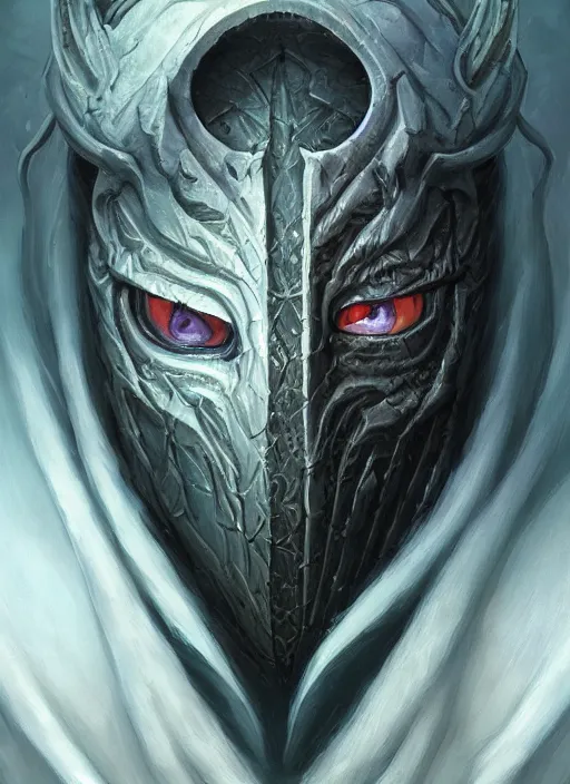 Image similar to winter blizzard mf doom reptile eyes, blue frozen glacier skin. intricate, elegant, highly detailed, centered, digital painting, artstation, concept art, smooth, sharp focus, illustration, artgerm, tomasz alen kopera, peter mohrbacher, donato giancola, joseph christian leyendecker, wlop, frank frazetta