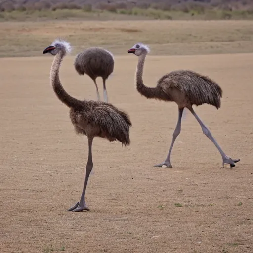 Prompt: HD photo of an ostrich with normal human arms.