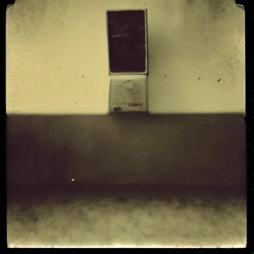 Prompt: polaroid a lonely. creepy atmosphere, liminal space.